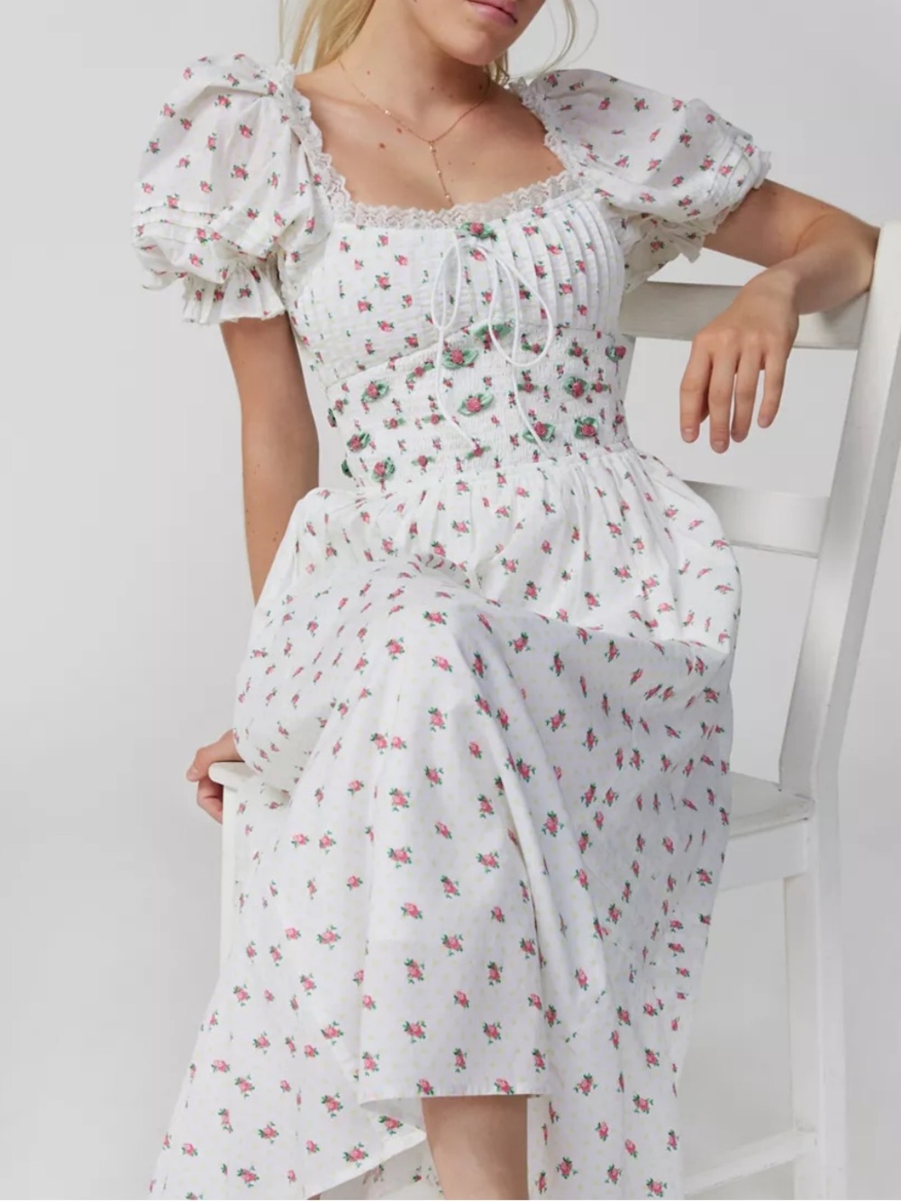 NWOT For Love & Lemons Guisti Floral Midi Dress size S SAMPLE Piece - Picture 2 of 15